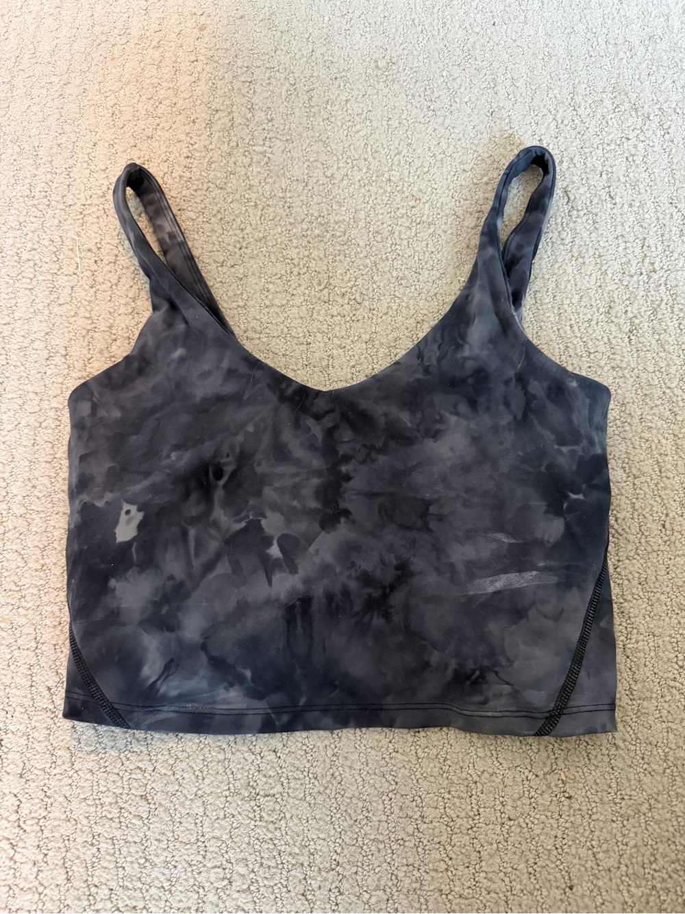 Women's Black Tie-Dye Crop Tank Top
